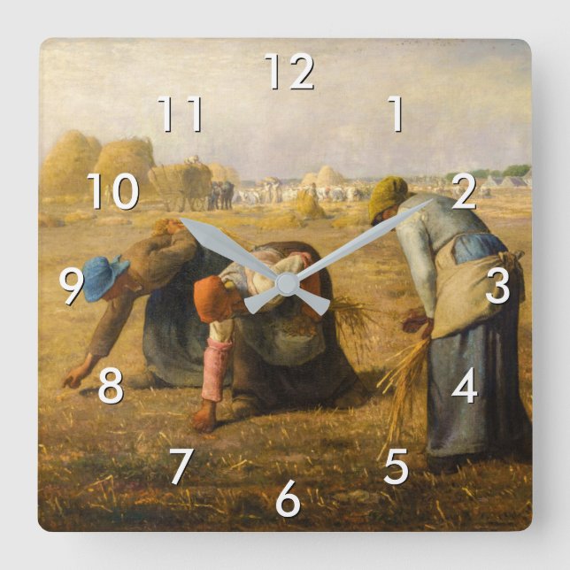 Horloge Carrée Jean-François Millet - Les Gleaners (Recto)