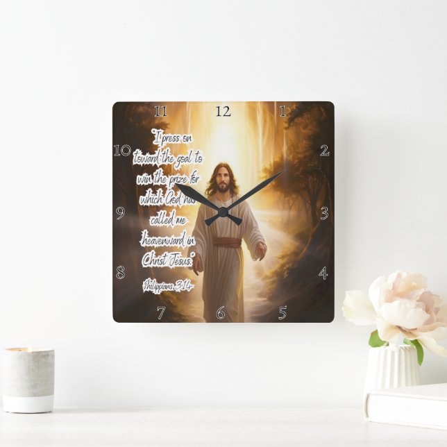 Horloge Carrée Jésus : Appel Céleste, Prix Divin (Maison)