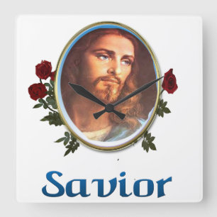 Horloge Carrée Jésus Christ