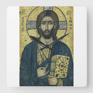 Horloge Carrée Jésus-Christ Pantocrator