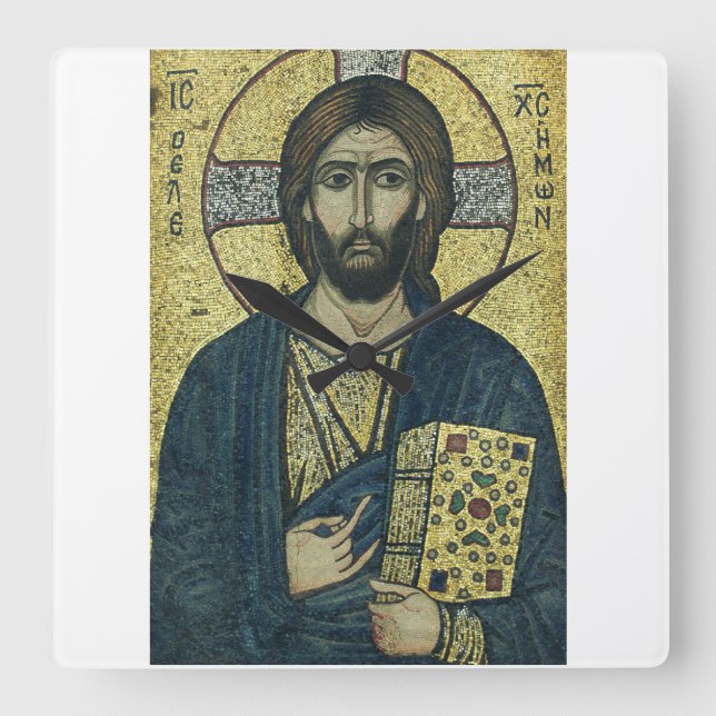 Horloge Carrée Jésus-Christ Pantocrator (Recto)