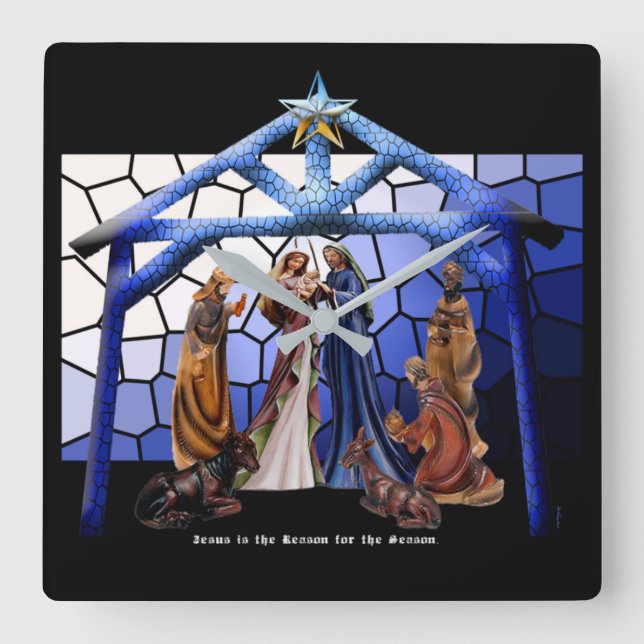Horloge Carrée Jésus est la raison (Recto)