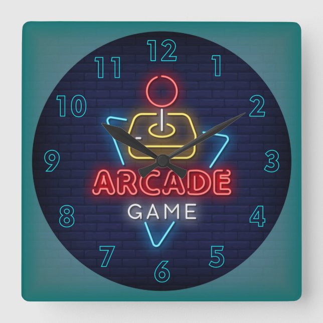 Horloge Carrée Jeu d'arcade classique très amusant avec Joystick  (Recto)