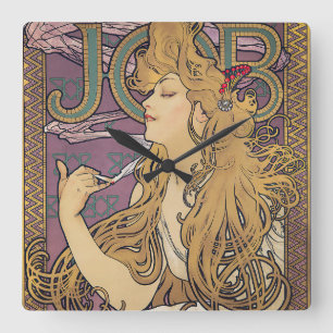 Horloge Carrée Job (1896) par Alphonse Mucha