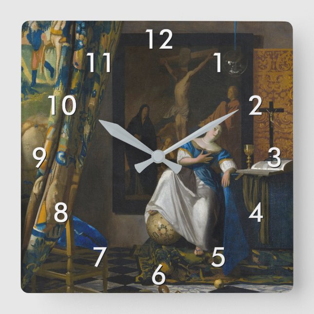 Horloge Carrée Johannes Vermeer - Allégorie de la foi (Recto)
