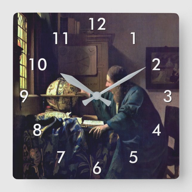 Horloge Carrée Johannes Vermeer - L'astronome (Recto)