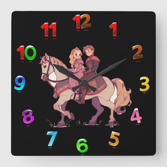 Horloge Carrée Joli couple (Recto)