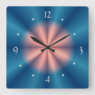 Horloge Carrée Joli Ventilateur Rose Bleu Conception>Horloge mura