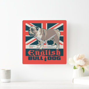Horloge Carrée Jolly Good English Bulldog