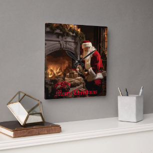 Horloge Carrée Jolly Old Saint Nick