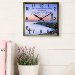 Horloge Carrée Joshua 1:9 : prière de foi chrétienne Carré Wall C<br><div class="desc">La foi chrétienne avec une croix d'or sur les rochers près de l'océan et un phare sur la rive avec le texte Ne vous ai-je pas commandé? Soyez forts et courageux. N'ayez pas peur, ne soyez pas découragés, car l'Éternel, votre Dieu, sera avec vous où que vous alliez Josué 1:9...</div>