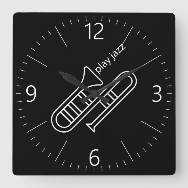 Horloge Carrée Jouer du jazz (Recto)