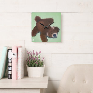 Horloge Carrée Jouet en peluche de chiot