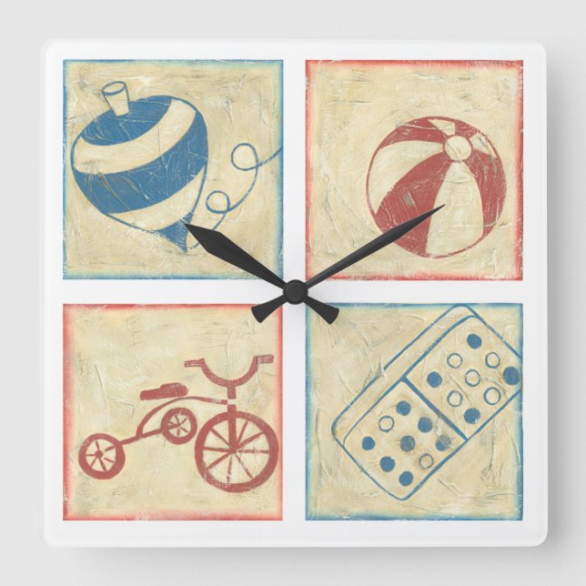 Horloge Carrée Jouets pour enfants de Chariklia Zarris (Recto)