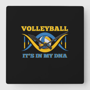 Horloge Carrée Joueur de volley-ball   Volleyball Il Est Dans Mon