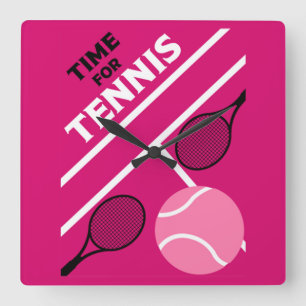 Horloge Carrée Joueurs De Tennis De Pelouse