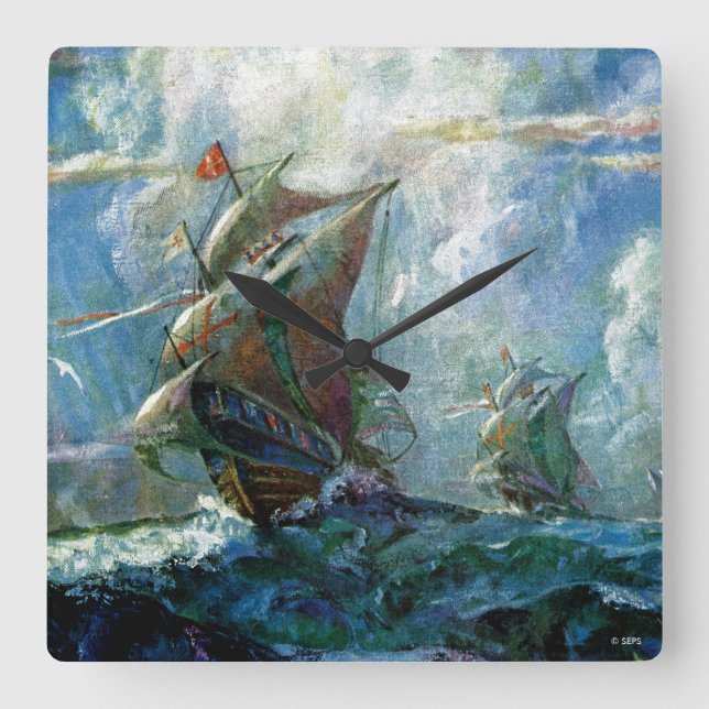 Horloge Carrée Jour de Columbus (Recto)