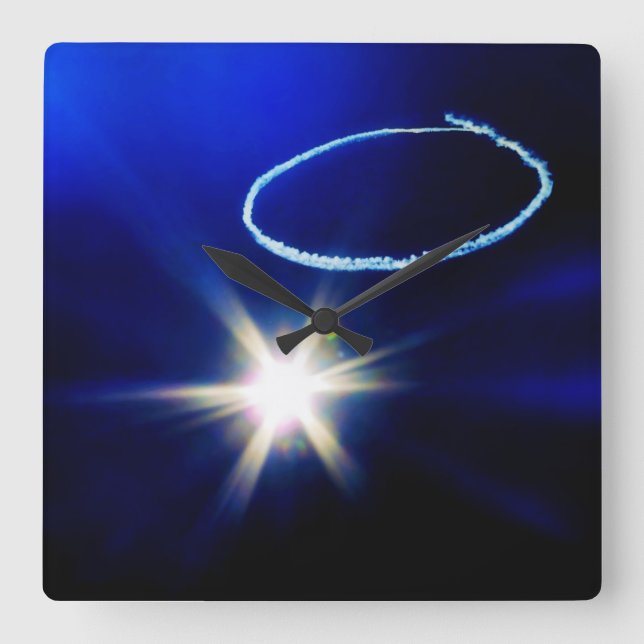 Horloge Carrée Jour ensoleillé Ciel bleu Oshkosh Airventure (Recto)