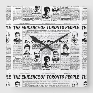 Horloge Carrée Journal vintage du Toronto
