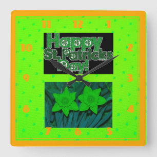 Horloge Carrée Joyeuse fête de ST.Patrick