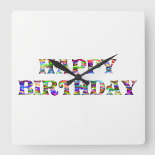 Horloge Carrée Joyeux anniversaire