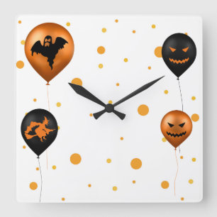 Horloge Carrée Joyeux Ballons de la fête d'Halloween
