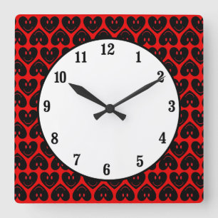 Horloge Carrée Joyeux Coeur du visage