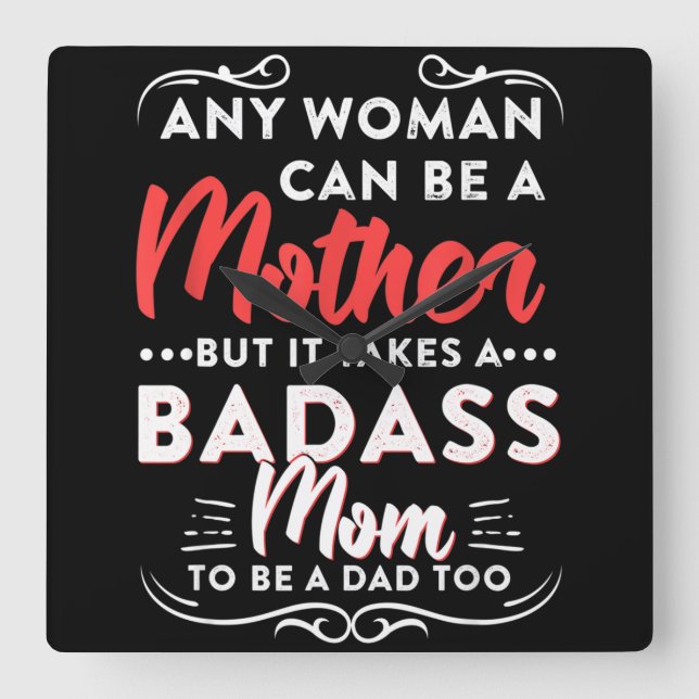 Horloge Carrée Joyeux Father's Day To The Best Single Maman (Recto)