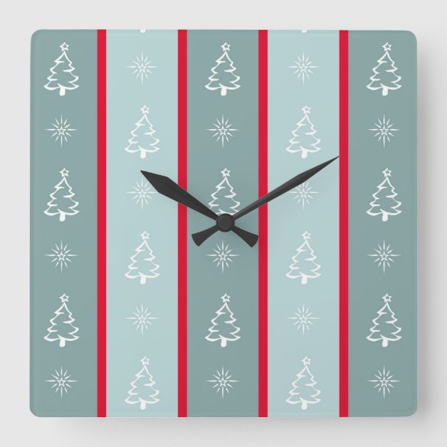Horloge Carrée Joyeux Noël (Recto)