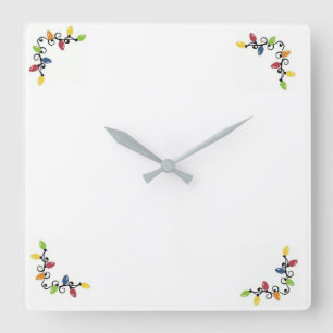 HORLOGE CARRÉE **JOYEZ LES LUMIÈRES DE NOËL** FERMER