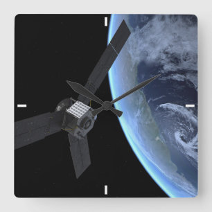 Horloge Carrée Juno Spacecraft Pendant Son Vol Sur Terre
