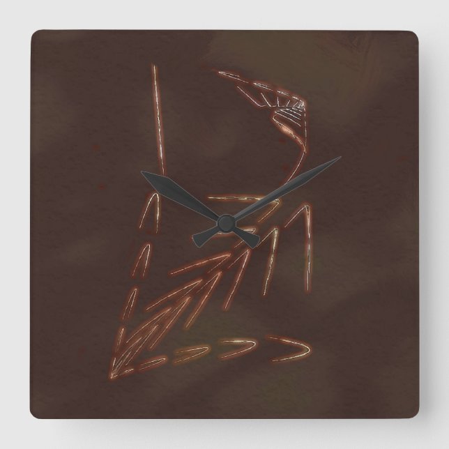 Horloge Carrée Jurassic fossile (Recto)