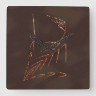 Horloge Carrée Jurassic fossile