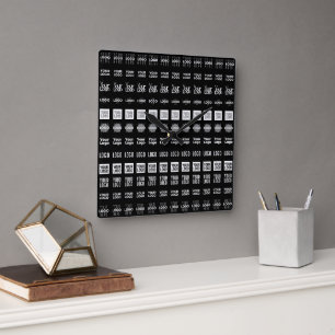 Horloge Carrée Jusqu'à 12 Logos différents ou images téléchargées