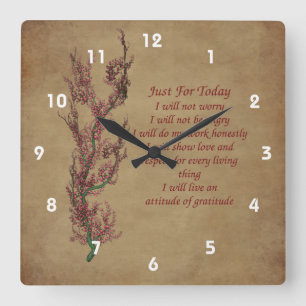 Horloge Carrée Juste Pour Aujourd'Hui Flower Tree Inspiration