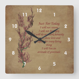 Horloge Carrée Juste Pour Aujourd'Hui Flower Tree Inspiration