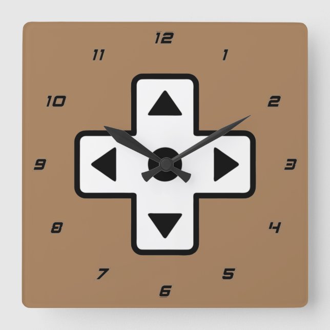 Horloge Carrée Juste un vieux contrôleur de jeu d'arcade amusant (Recto)
