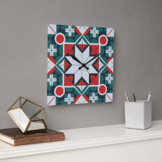 Horloge Carrée Kaleidoscope