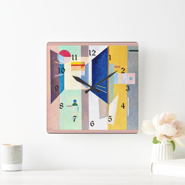 Horloge Carrée Kandinsky - Après La Droite - À Gauche, (Maison)