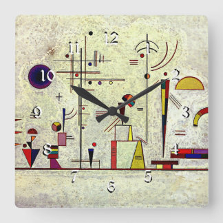 Horloge Carrée Kandinsky - Sérieux-Amusement, art abstrait,