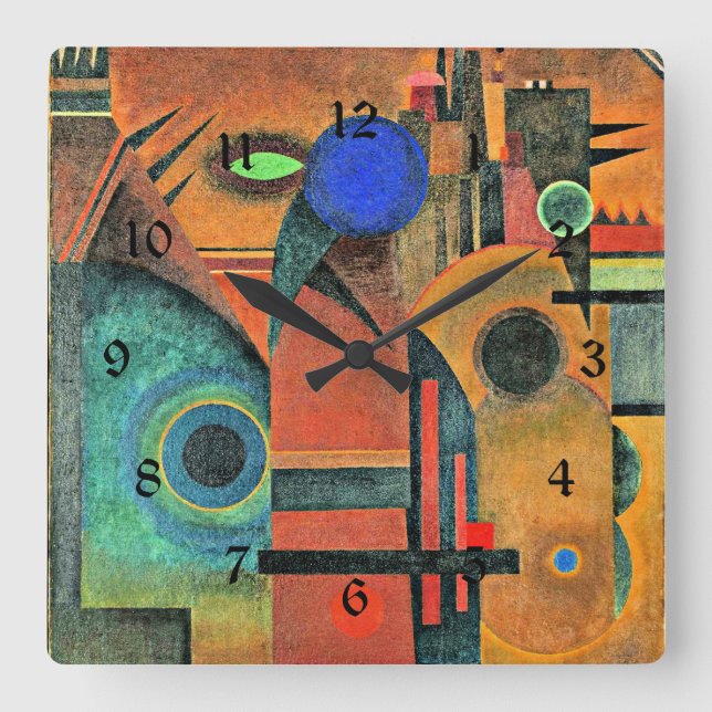 Horloge Carrée Kandinsky - Silence Brown (Recto)