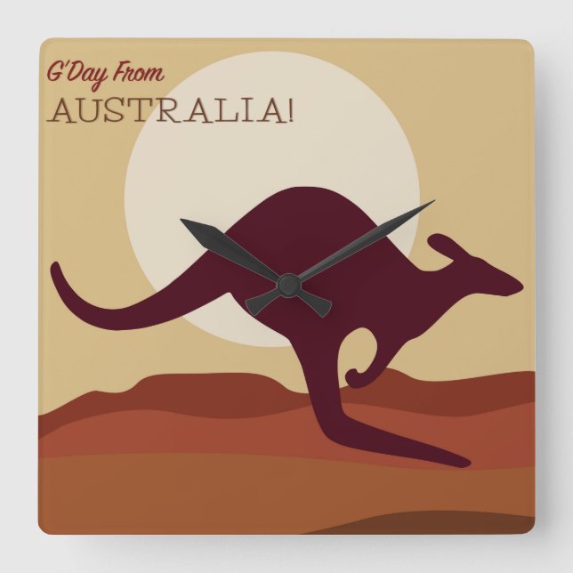 Horloge Carrée Kangaroo externe (Recto)