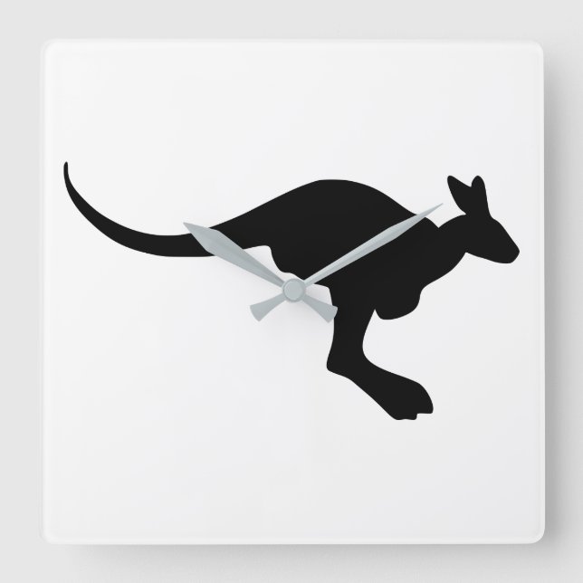 Horloge Carrée Kangaroo Silhouette (Recto)
