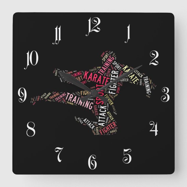 Horloge Carrée Karaté (Recto)