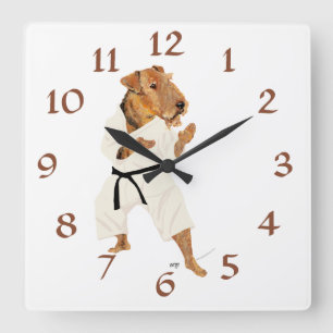Horloge Carrée Karate Terrier