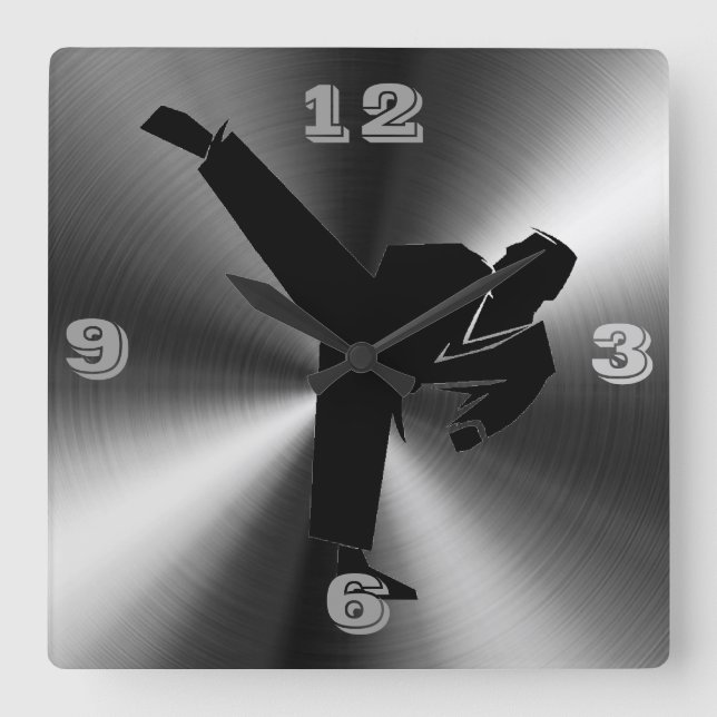 Horloge Carrée Karate Tic Toc (Recto)