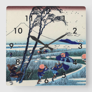 Horloge Carrée Katsushika Hokusai - Ejiri dans la province de Sur