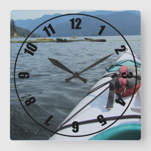 Horloge Carrée Kayak sur l'océan