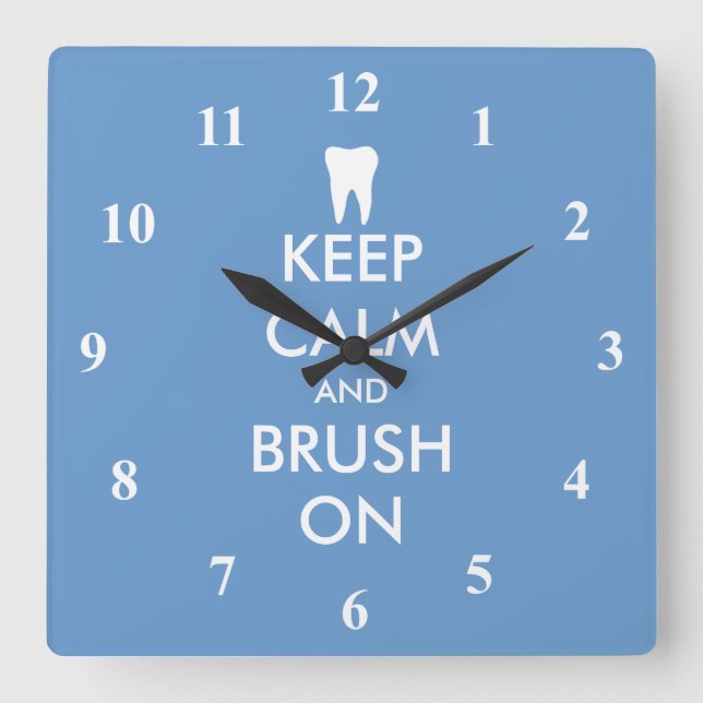 Horloge Carrée Keep calm wall clock for dentist practice (Recto)
