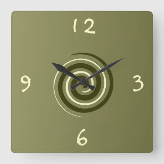 Horloge Carrée Khaki vert et citron > Hor